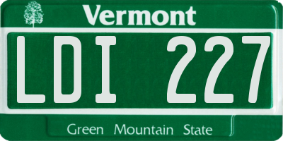 VT license plate LDI227
