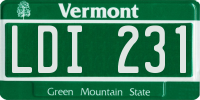 VT license plate LDI231