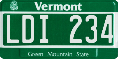 VT license plate LDI234