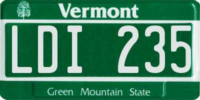 VT license plate LDI235