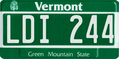 VT license plate LDI244