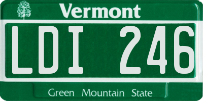 VT license plate LDI246