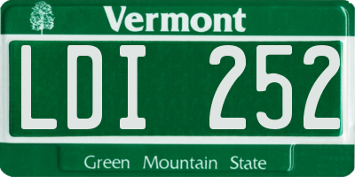 VT license plate LDI252