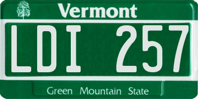 VT license plate LDI257