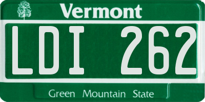 VT license plate LDI262