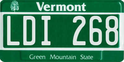 VT license plate LDI268