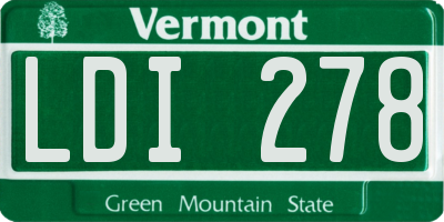 VT license plate LDI278
