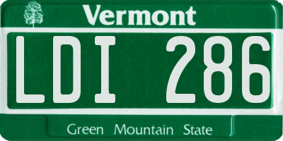 VT license plate LDI286