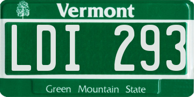 VT license plate LDI293