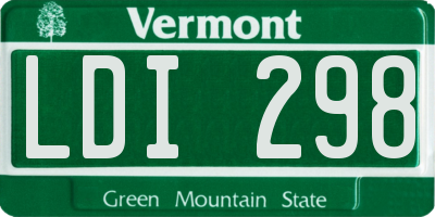 VT license plate LDI298
