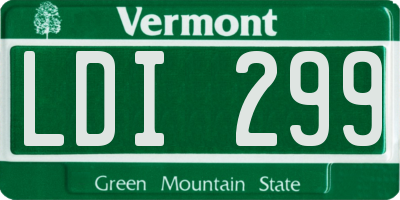 VT license plate LDI299
