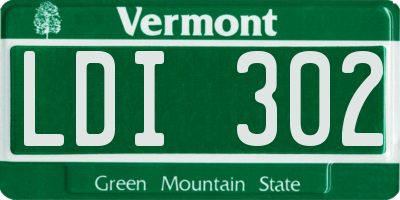 VT license plate LDI302