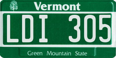 VT license plate LDI305
