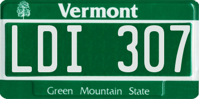 VT license plate LDI307