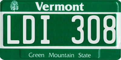 VT license plate LDI308