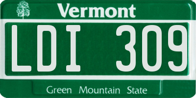 VT license plate LDI309
