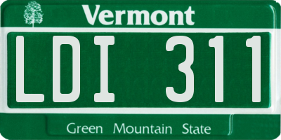 VT license plate LDI311