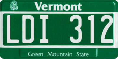 VT license plate LDI312