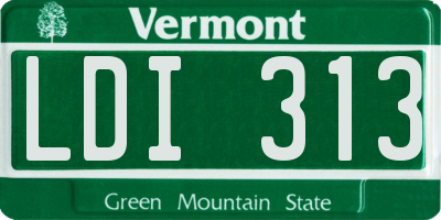 VT license plate LDI313
