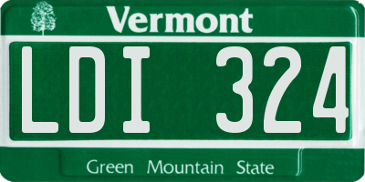 VT license plate LDI324