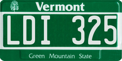 VT license plate LDI325