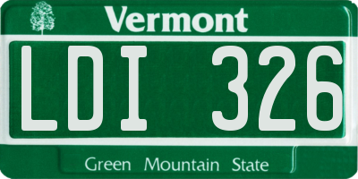 VT license plate LDI326