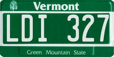 VT license plate LDI327