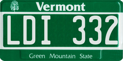 VT license plate LDI332