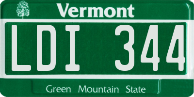 VT license plate LDI344