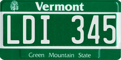 VT license plate LDI345