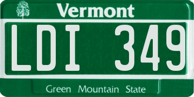 VT license plate LDI349