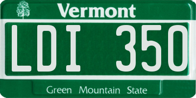 VT license plate LDI350