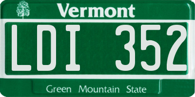 VT license plate LDI352