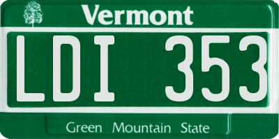 VT license plate LDI353