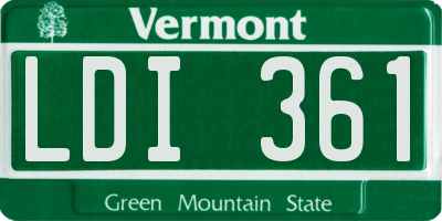 VT license plate LDI361