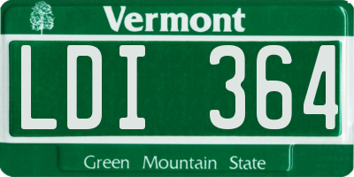 VT license plate LDI364