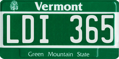 VT license plate LDI365