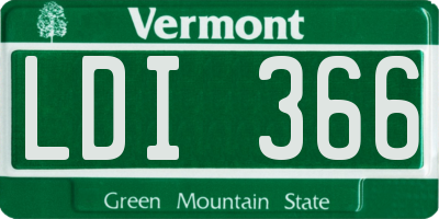 VT license plate LDI366