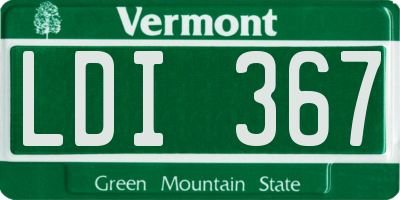 VT license plate LDI367