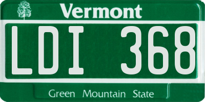 VT license plate LDI368