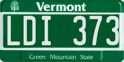 VT license plate LDI373
