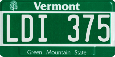 VT license plate LDI375