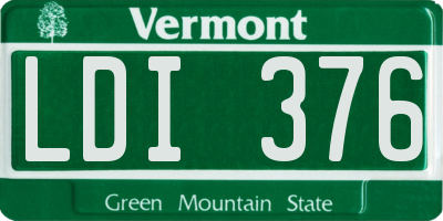 VT license plate LDI376