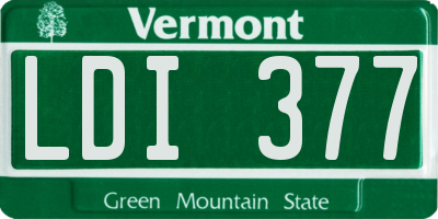 VT license plate LDI377