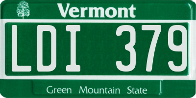 VT license plate LDI379