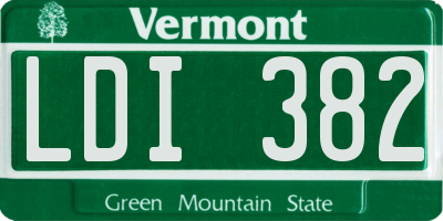 VT license plate LDI382