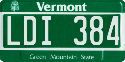 VT license plate LDI384