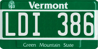 VT license plate LDI386