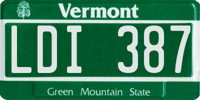 VT license plate LDI387