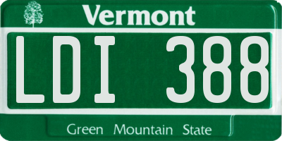 VT license plate LDI388